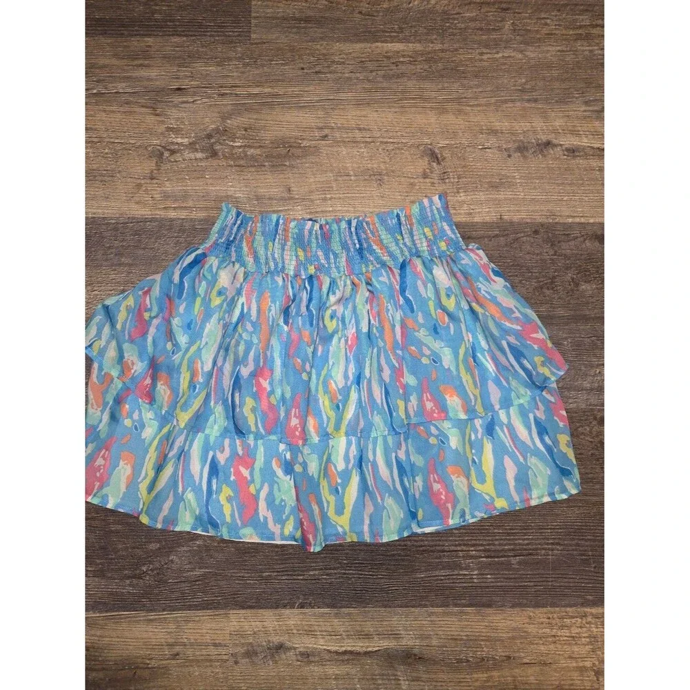 Michelle McDowell Elastic Waist Tiered Ruffle Mini Skirt